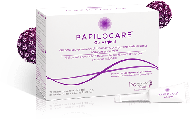 Caja de Papilocare gel vaginal 21 canulas monodosis para tratamiento de VPH en Mexico