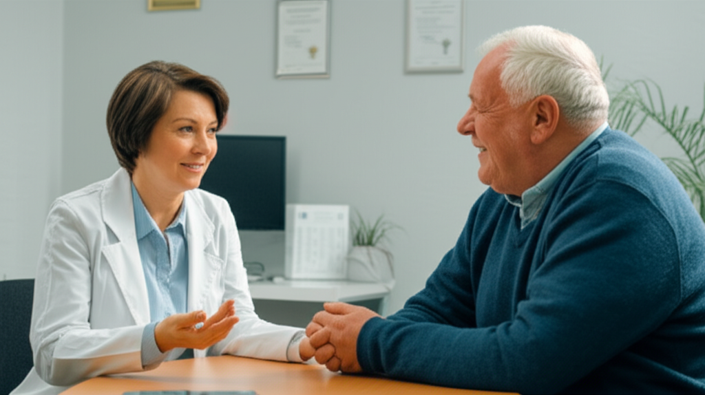 Consulta médica ginecológica para diagnóstico de VPH